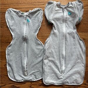Love To Dream - Gray and White Baby Swaddles (small & medium)